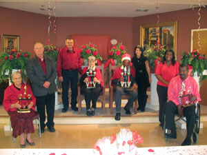 group of staff and residents posing for a picture